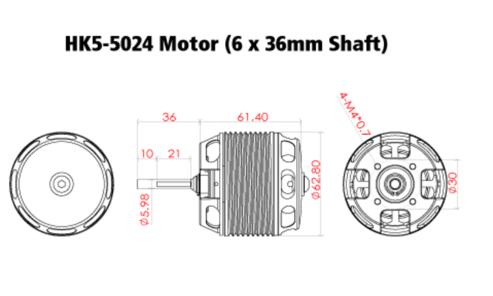 Scorpion HK5-5024-535kv (6 x 36mm shaft)