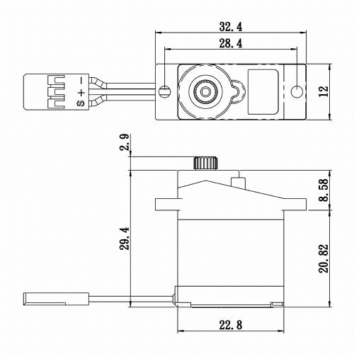 Savox SH-0255MG micro, metal-gear, digital servo